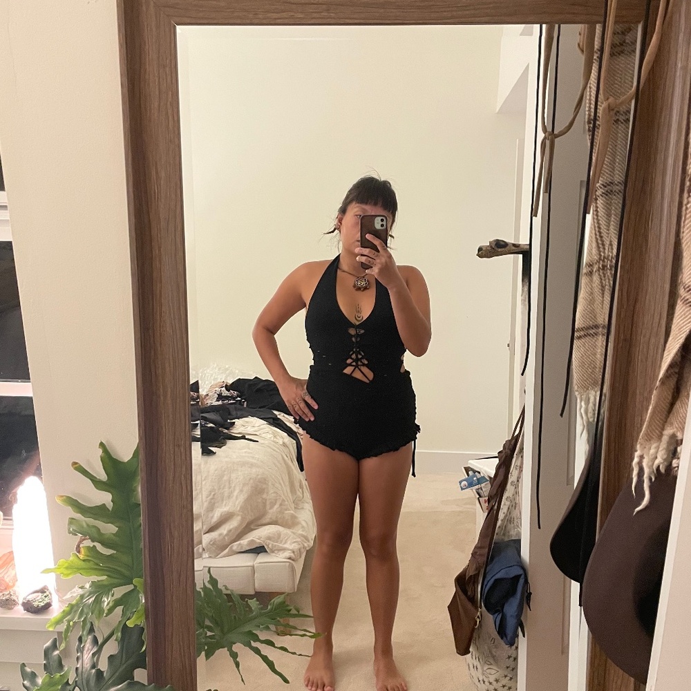 Slit weave bodysuit